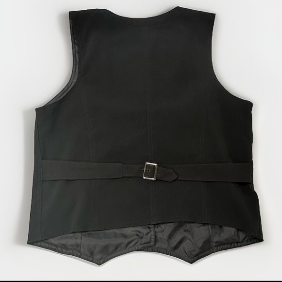 Sandro Sportswear Black Vest Women's M 3 Buttons Collared Western Back Buckle - Picture 2 of 9